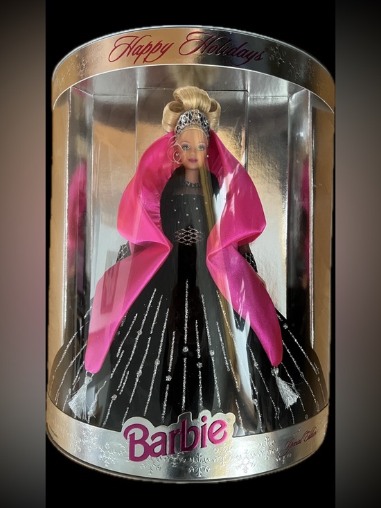 Barbie Other - 💃1998 Happy Holidays Special Edition Barbie Doll by Mattel Black & Hot Pink